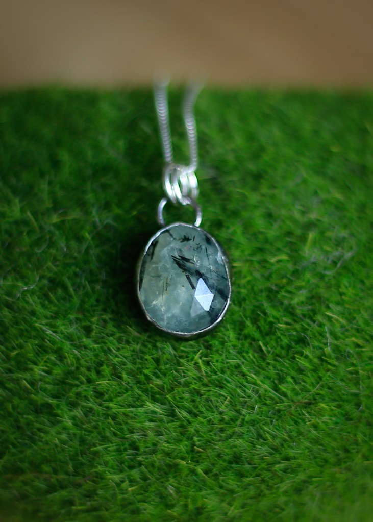 Prehnite gemstone pendant